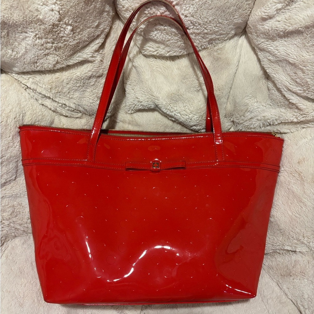 Kate Spade New York Camellia Street Sophie Tote Patten Red Embossed